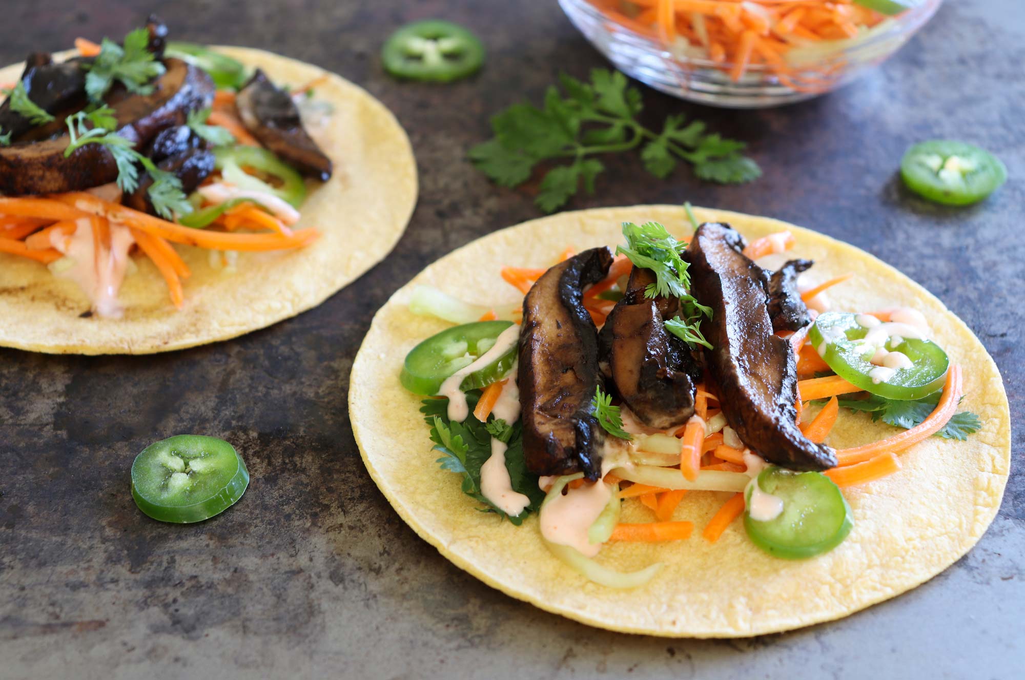 Plant-based dinner recipes: Bahn mi tacos