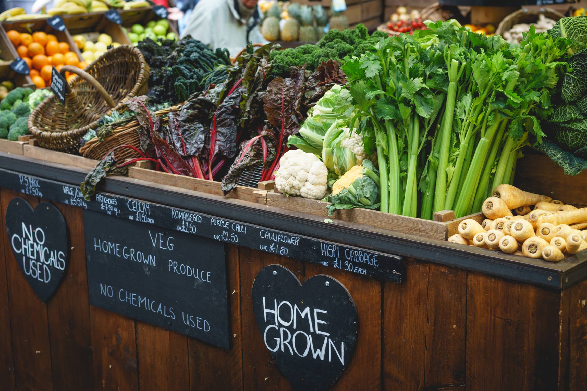 Homegrown produce on display