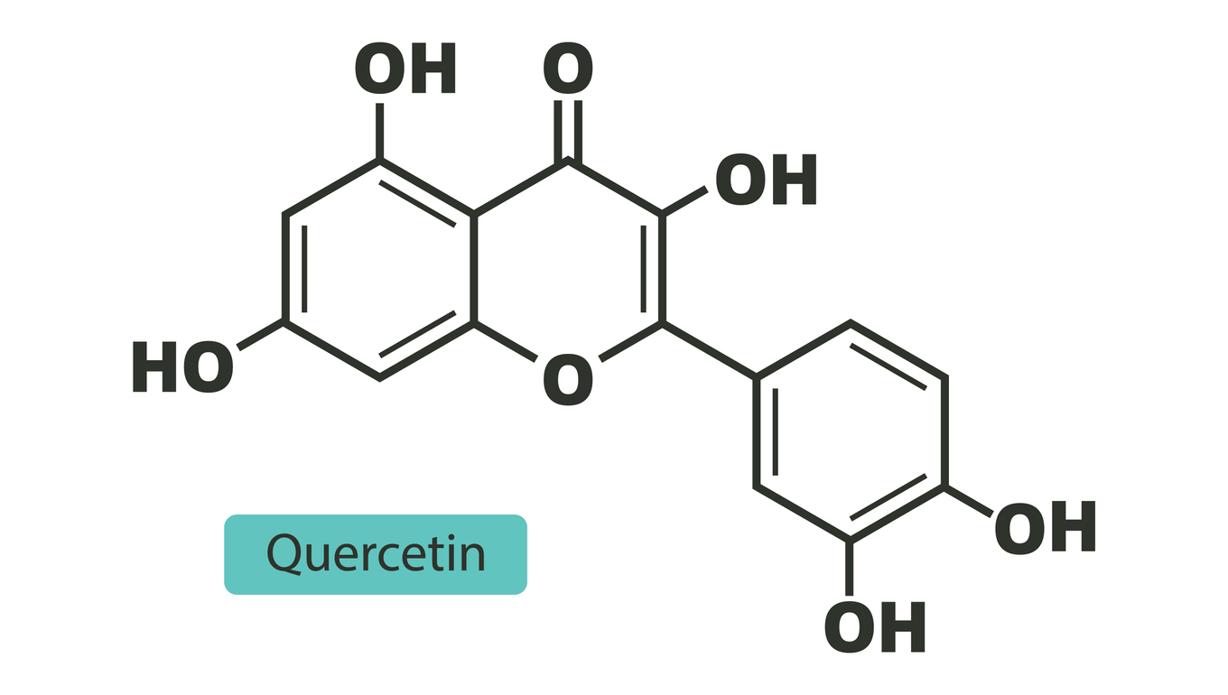 Quercetin molecular skeletal chemical formula.