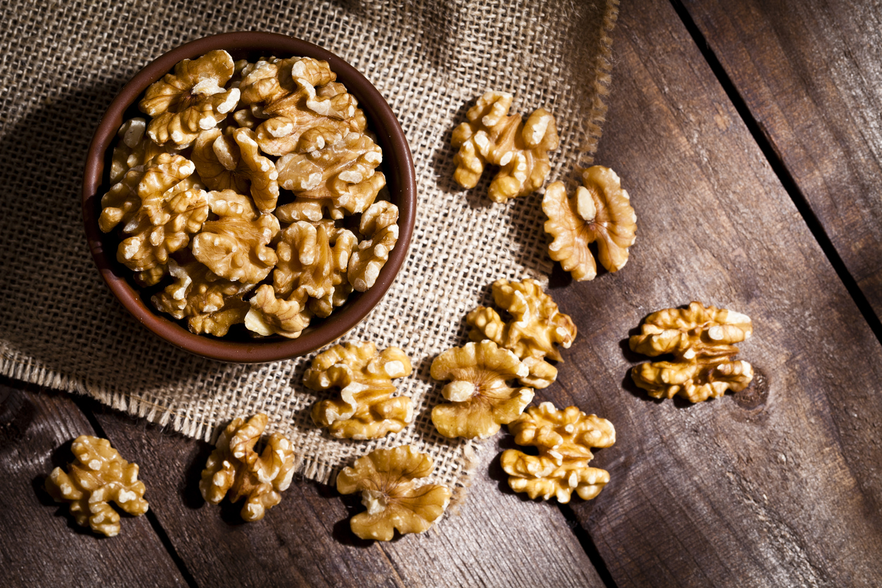 Organic walnuts still life