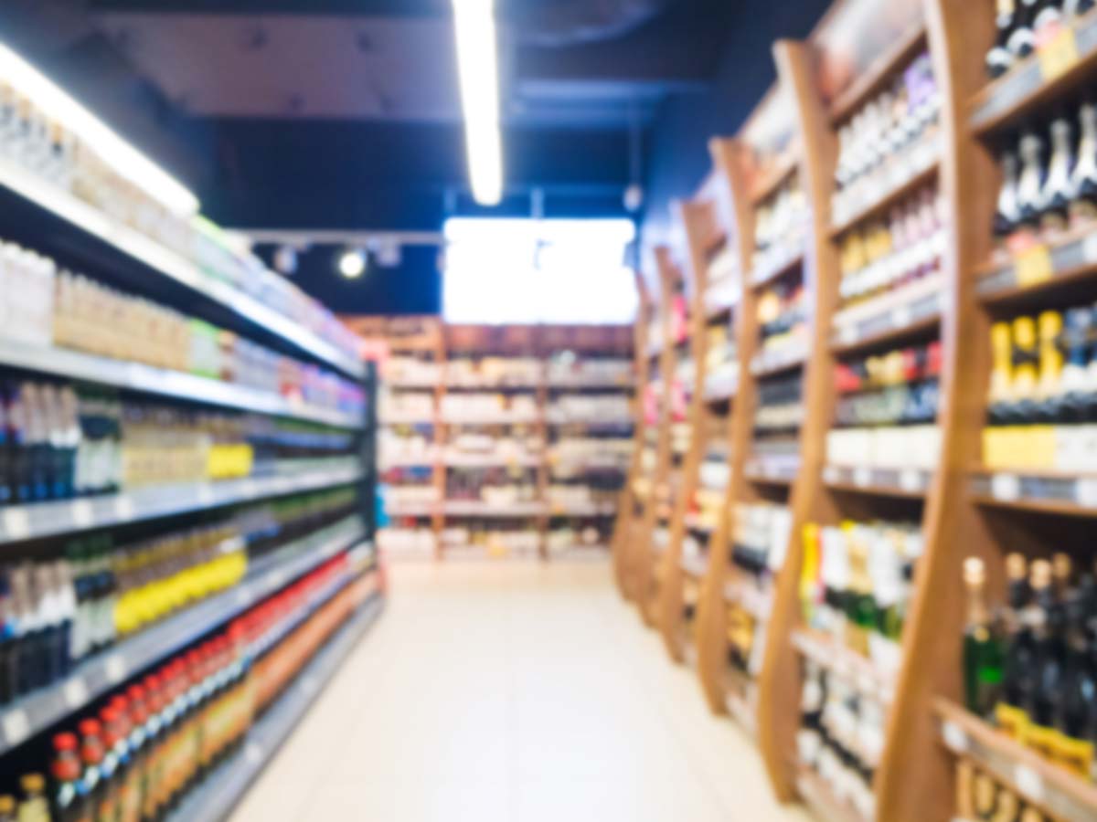 blur of supermarket aisle