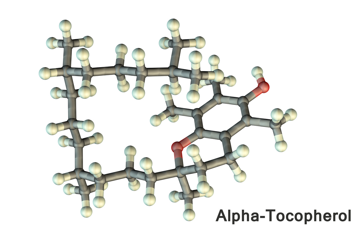 Molecular model of vitamin E, alpha-tocopherol