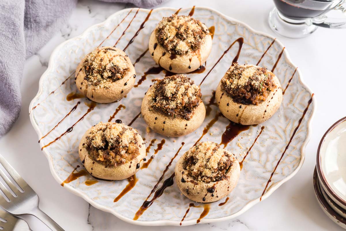 super stuffed mushrooms on plate