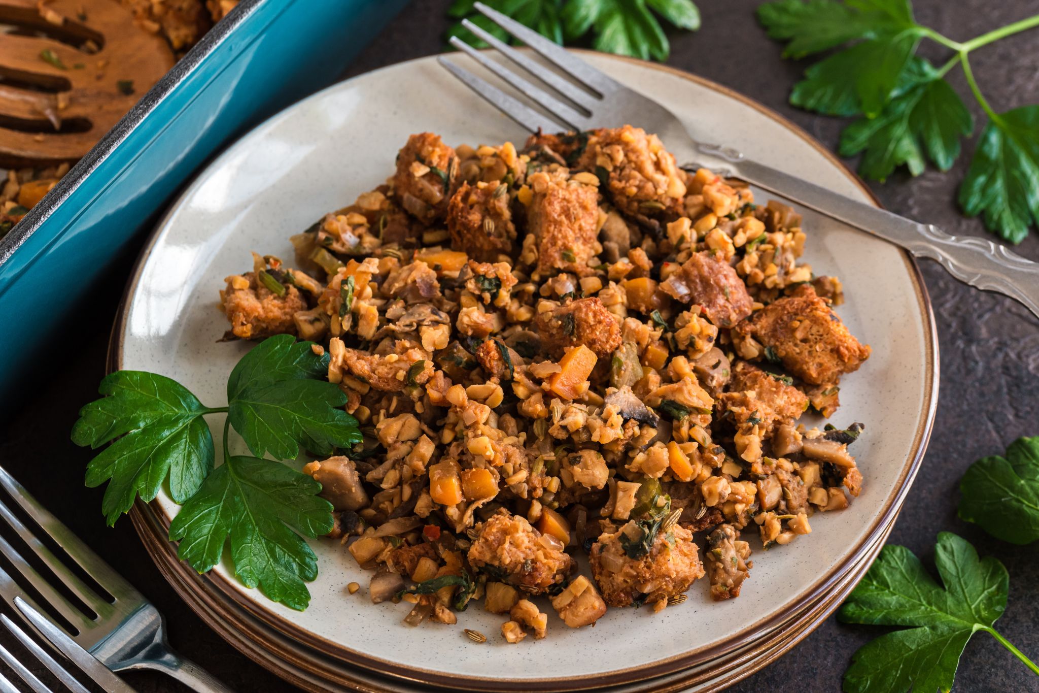 Tempeh Sausage Stuffing