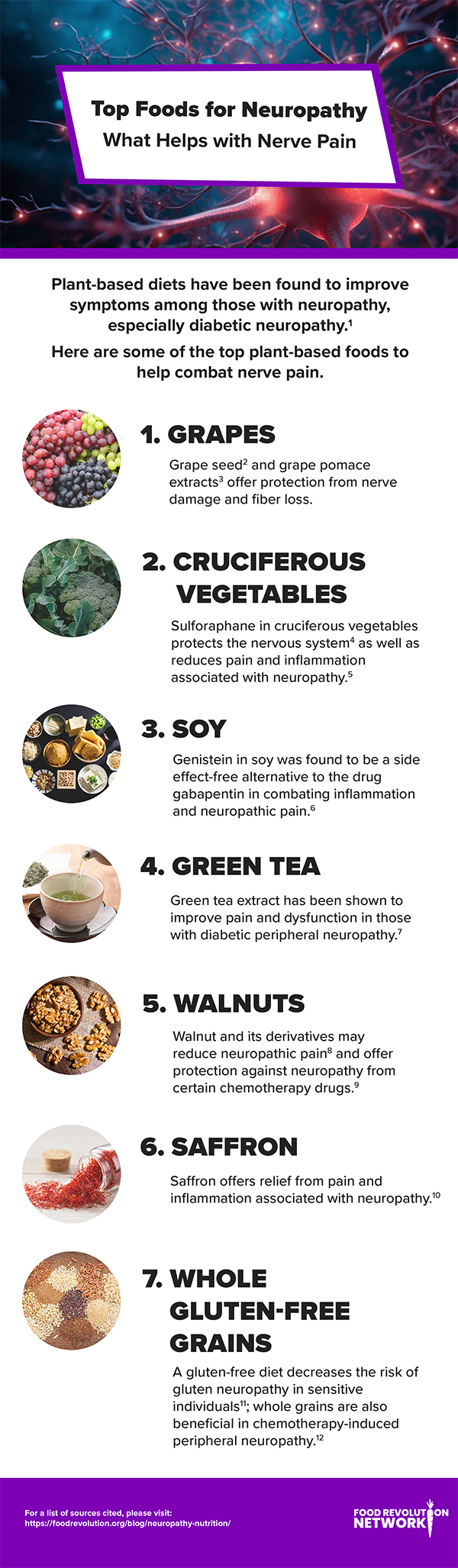 Top Foods for Neuropathy infographic